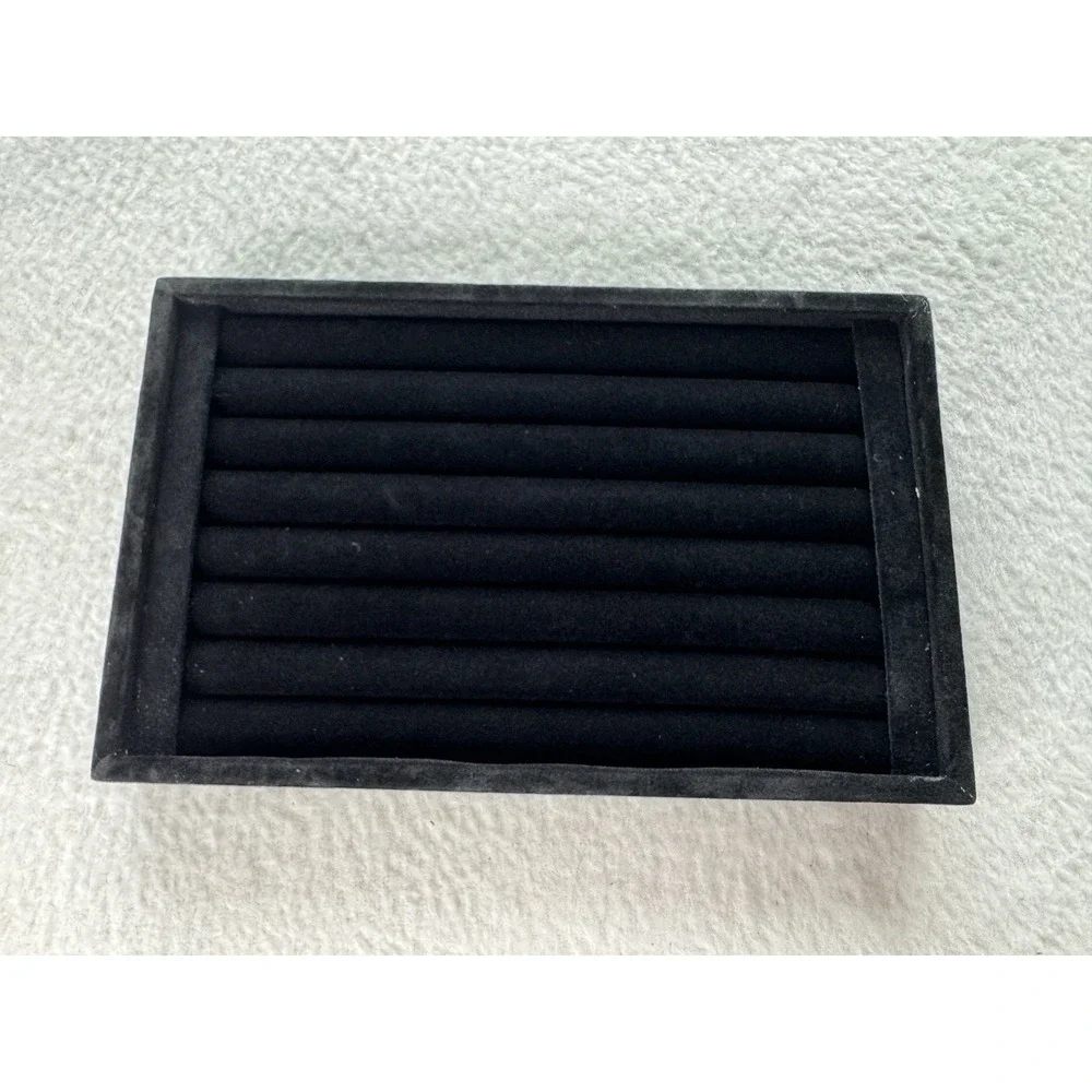 Black Velvet Jewelry Display Tray Ring Organizer Showcase 11x7